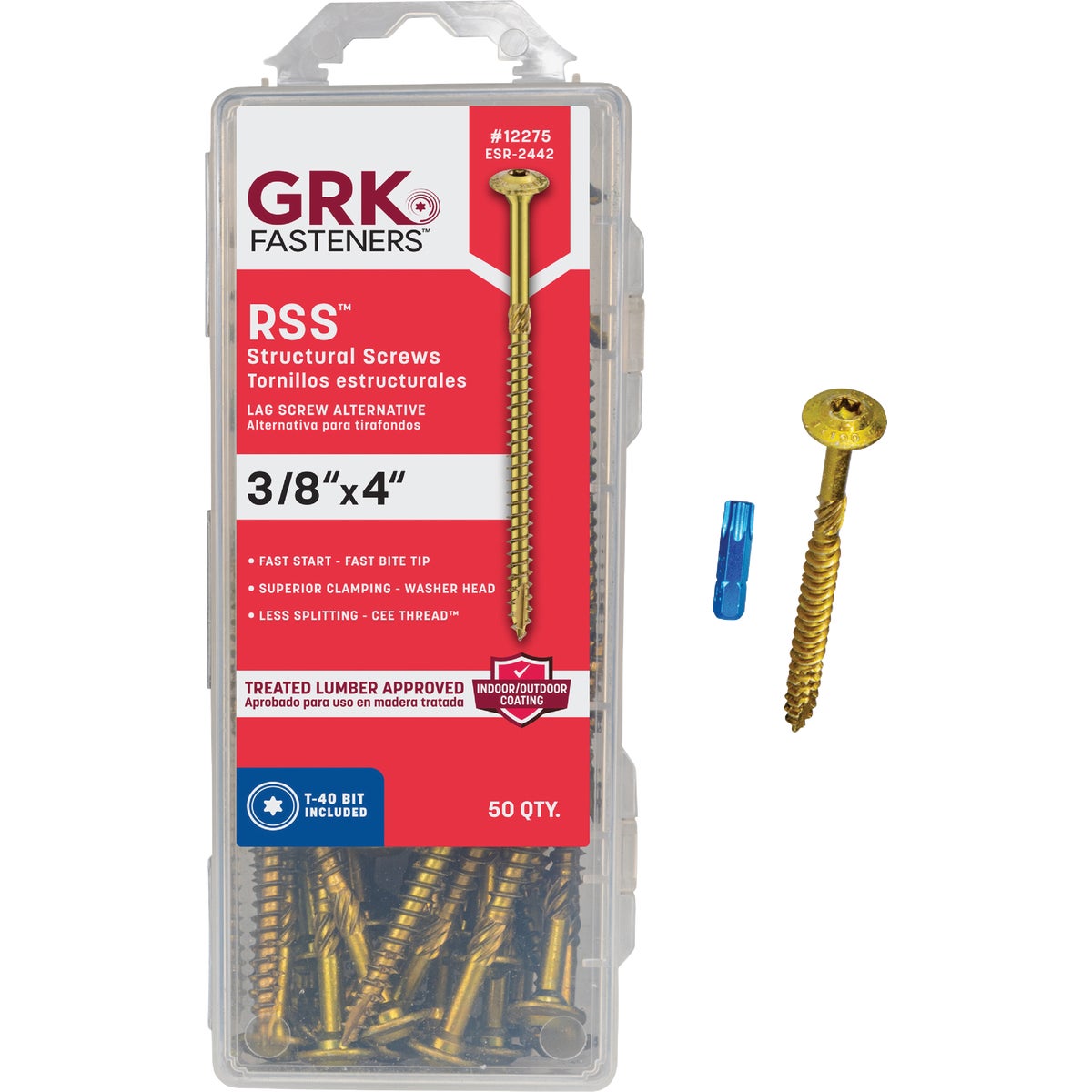 GRK RSS Rugged 3/8 In. x 4 In. Star Drive Washer-Head Structure Screw (50 Ct.)