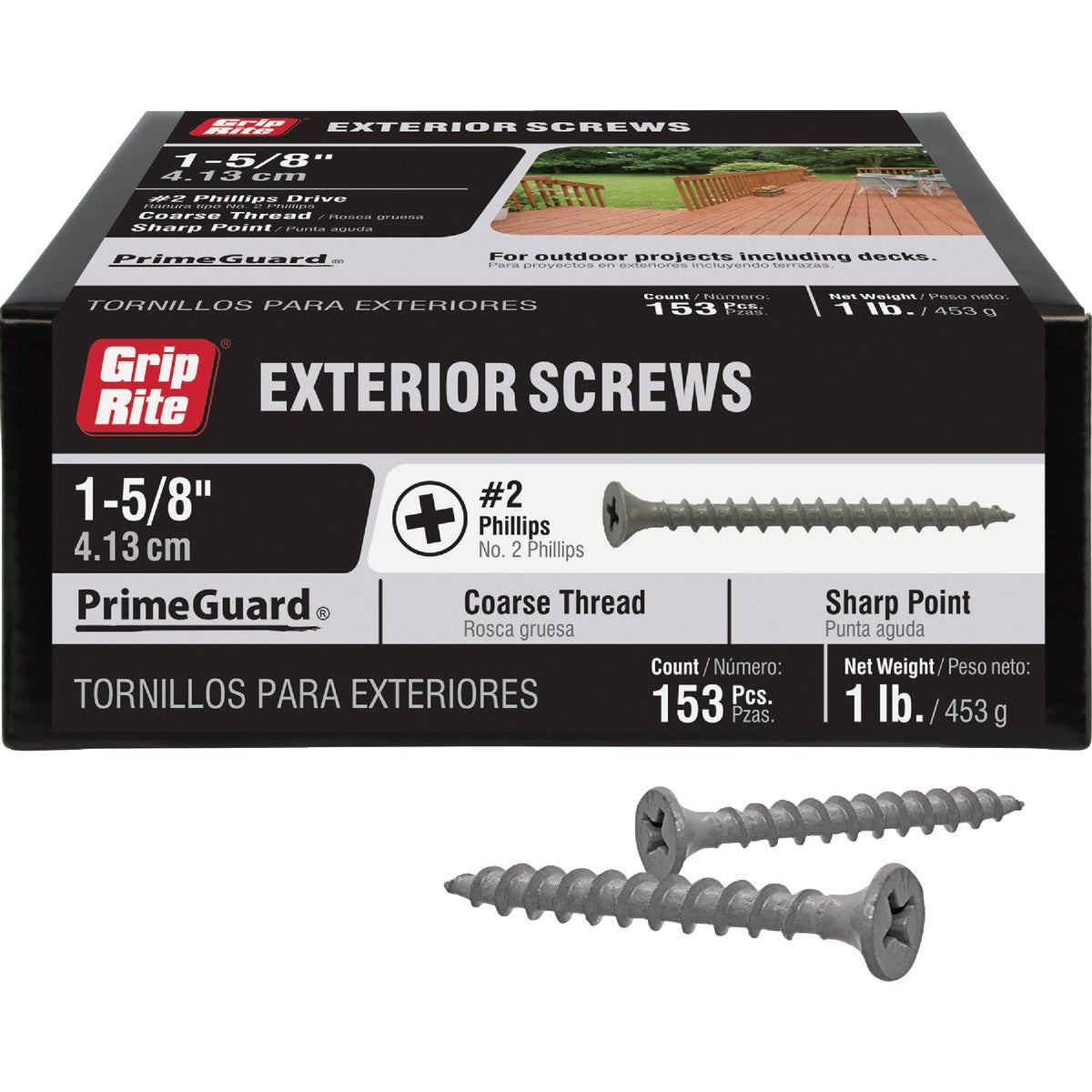 Grip-Rite PrimeGuard Ten 1-5/8 In. Exterior Screw (1 Lb.)