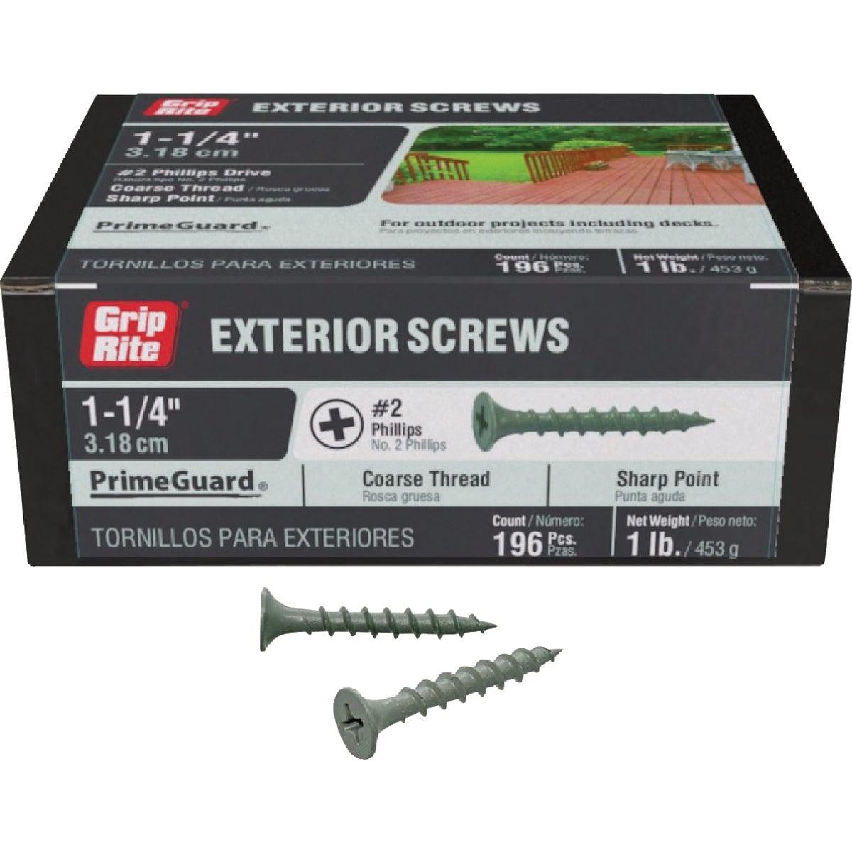 Grip-Rite PrimeGuard Ten 1-1/4 In. Exterior Screw (1 Lb.)