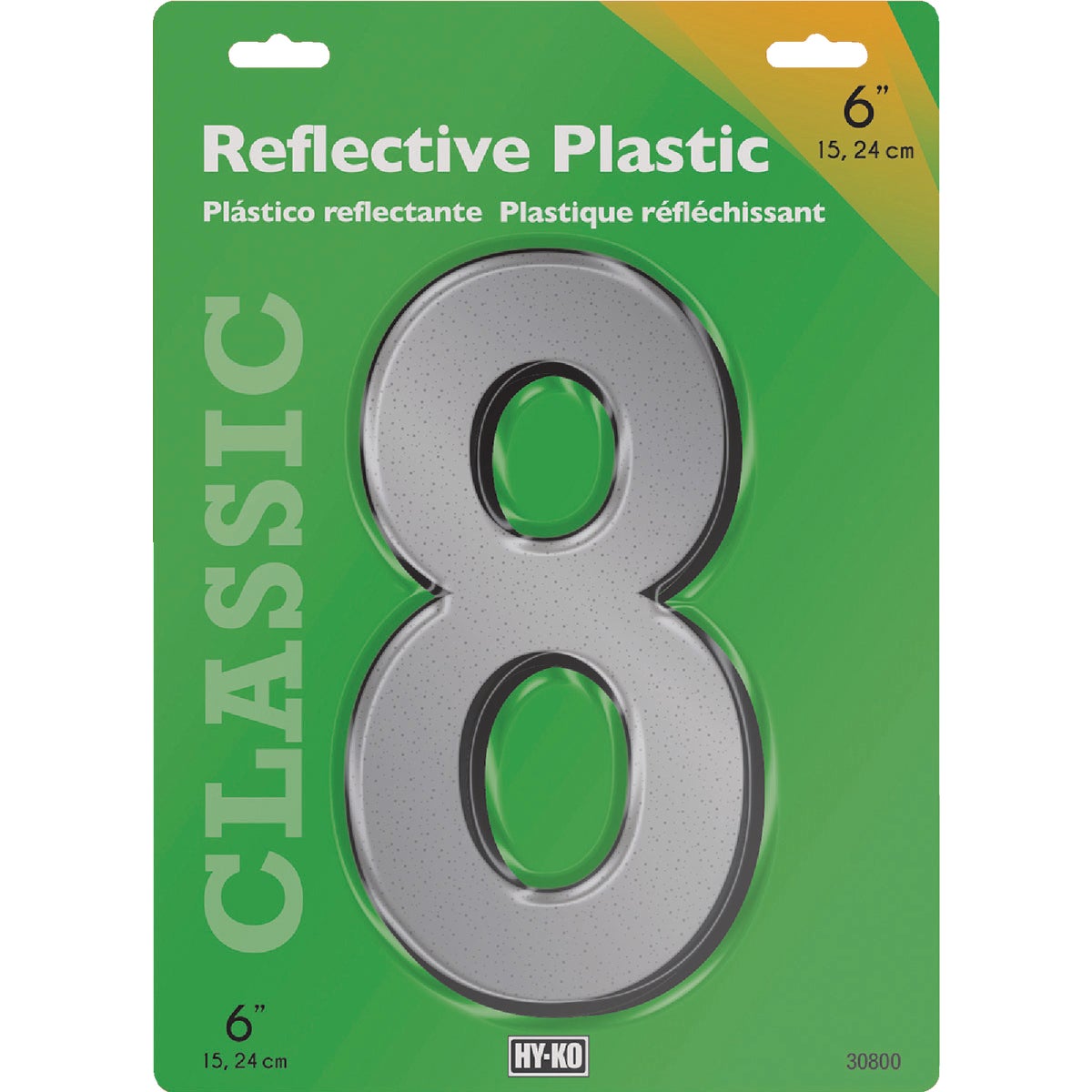 Hy-Ko 6 In. Reflective Plastic Number 8