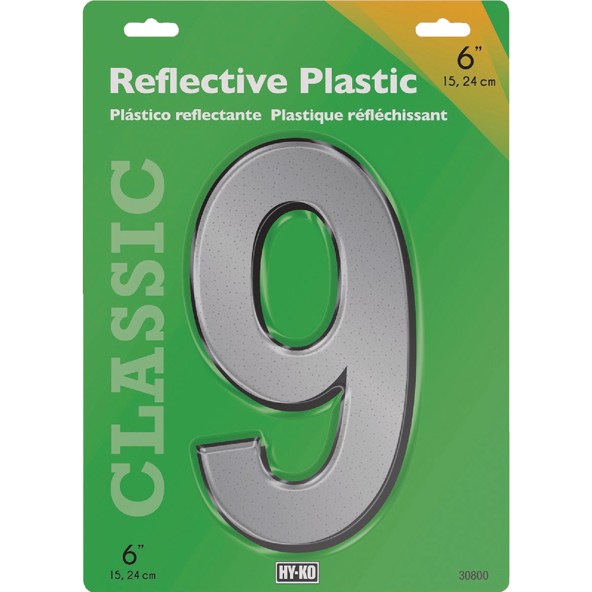 Hy-Ko 6 In. Reflective Plastic Number 9