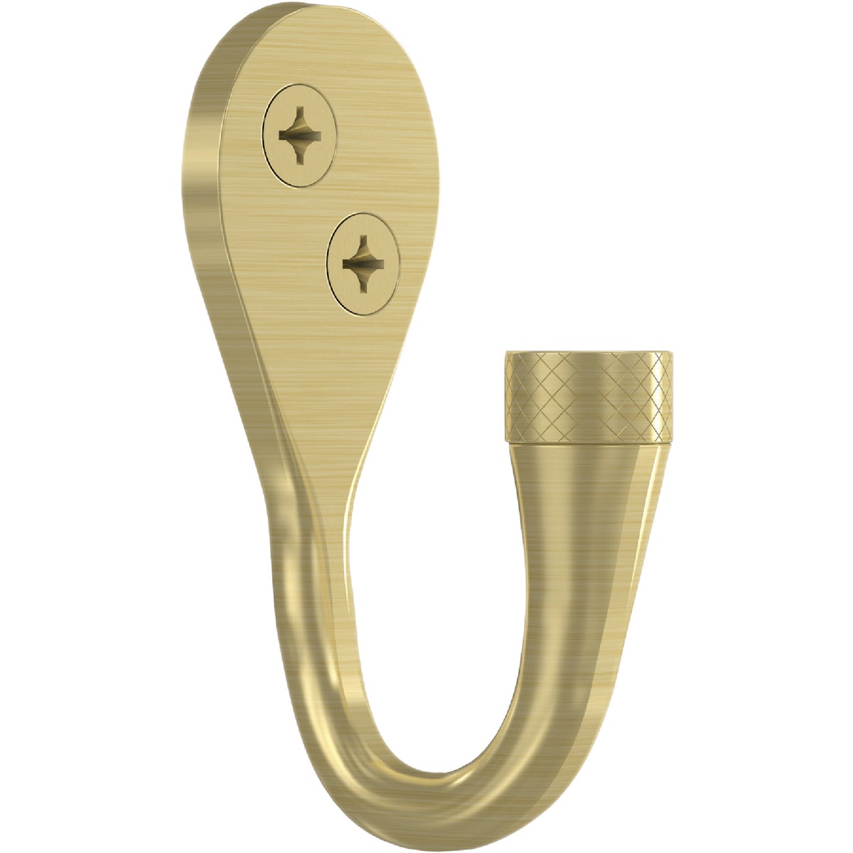 National Hardware 2-5/8 In. Brushed Gold Powell Knurled Hook (2-Pack)