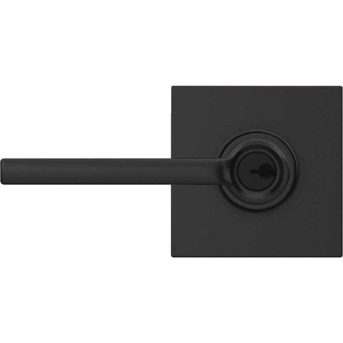 Schlage Latitude Lever Collins Matte Black Keyed Entry Lock