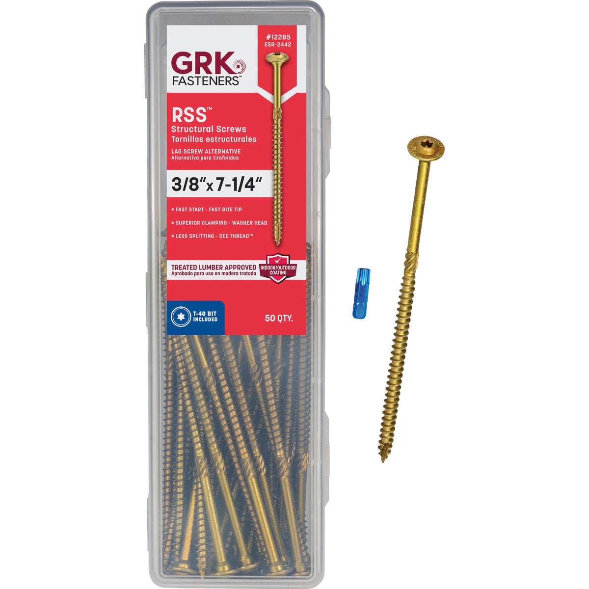 GRK RSS Rugged 3/8 In. x 7-1/4 In. Star Drive Washer-Head Structure Screw (50 Ct.)