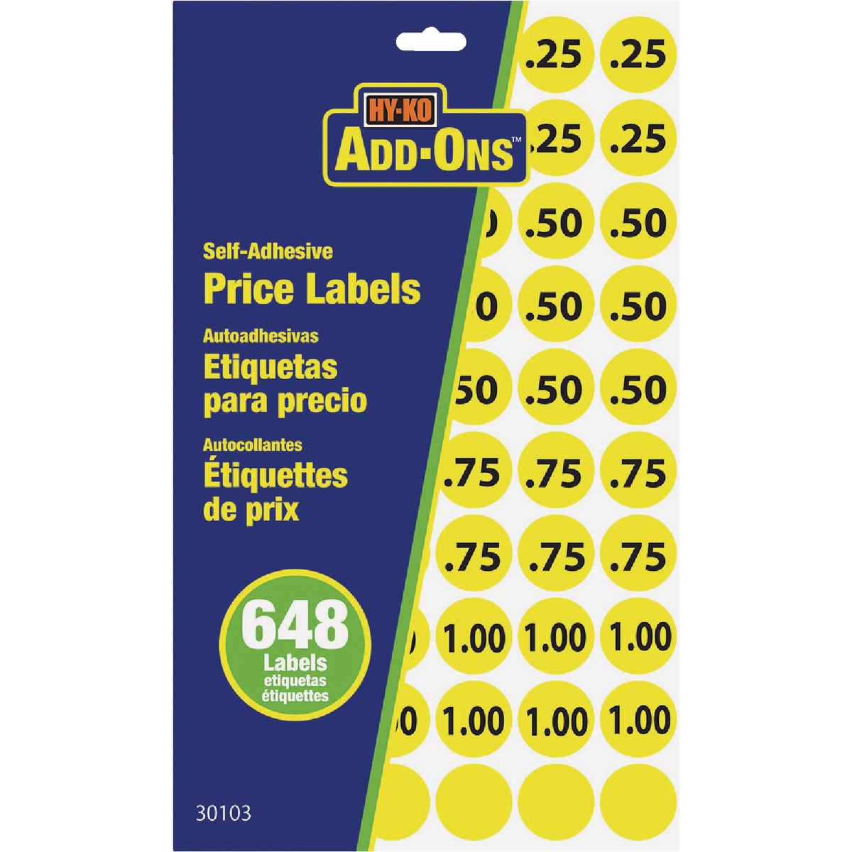 Hy-Ko 3/4 In. Yellow Price Labels