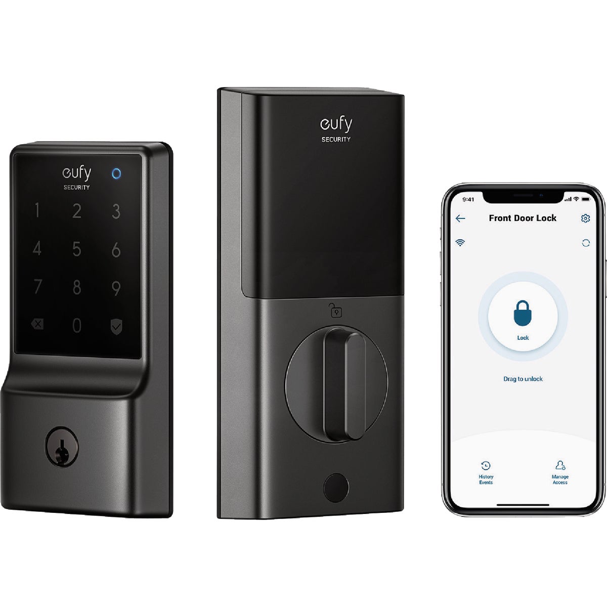 eufy Smart Lock C210 5-In-1 Keyless Entry Door Lock, Black