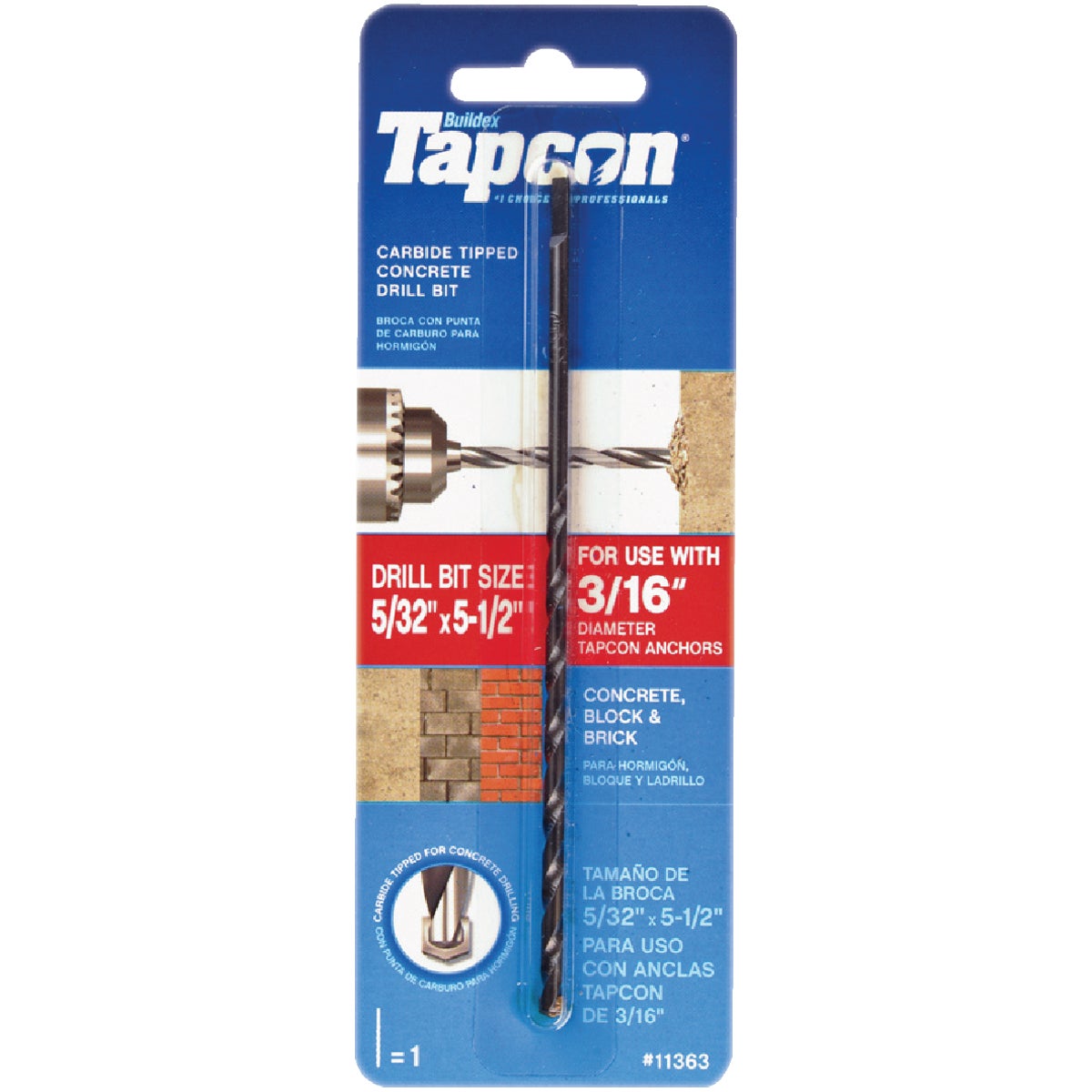 Tapcon 5/32 In. x 5-1/2 In. Masonry Drill Bit