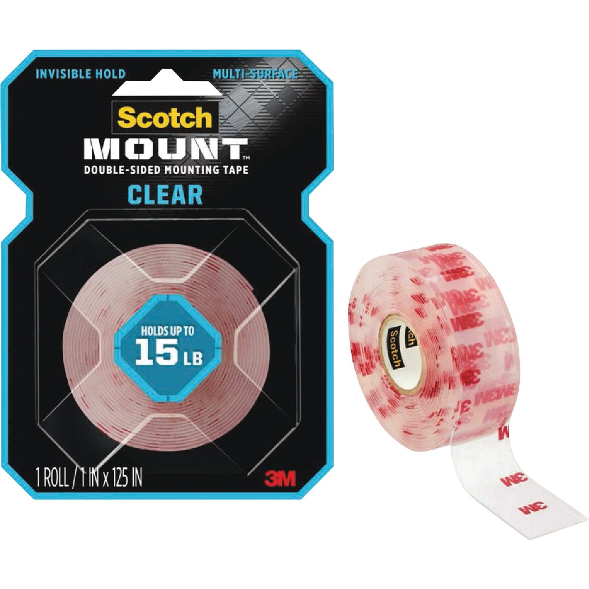 Scotch-Mount 1 In. x 125 In. Clear Double-Sided Mounting Tape