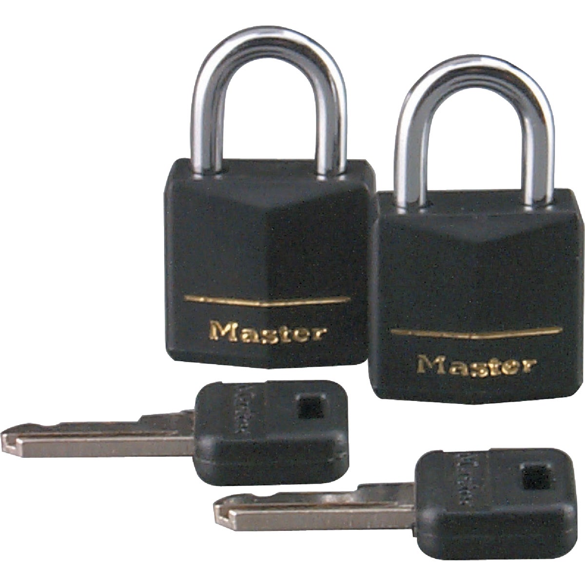 Master Lock 3/4 In. W. Black Covered Keyed Alike Padlock (2-Pack)