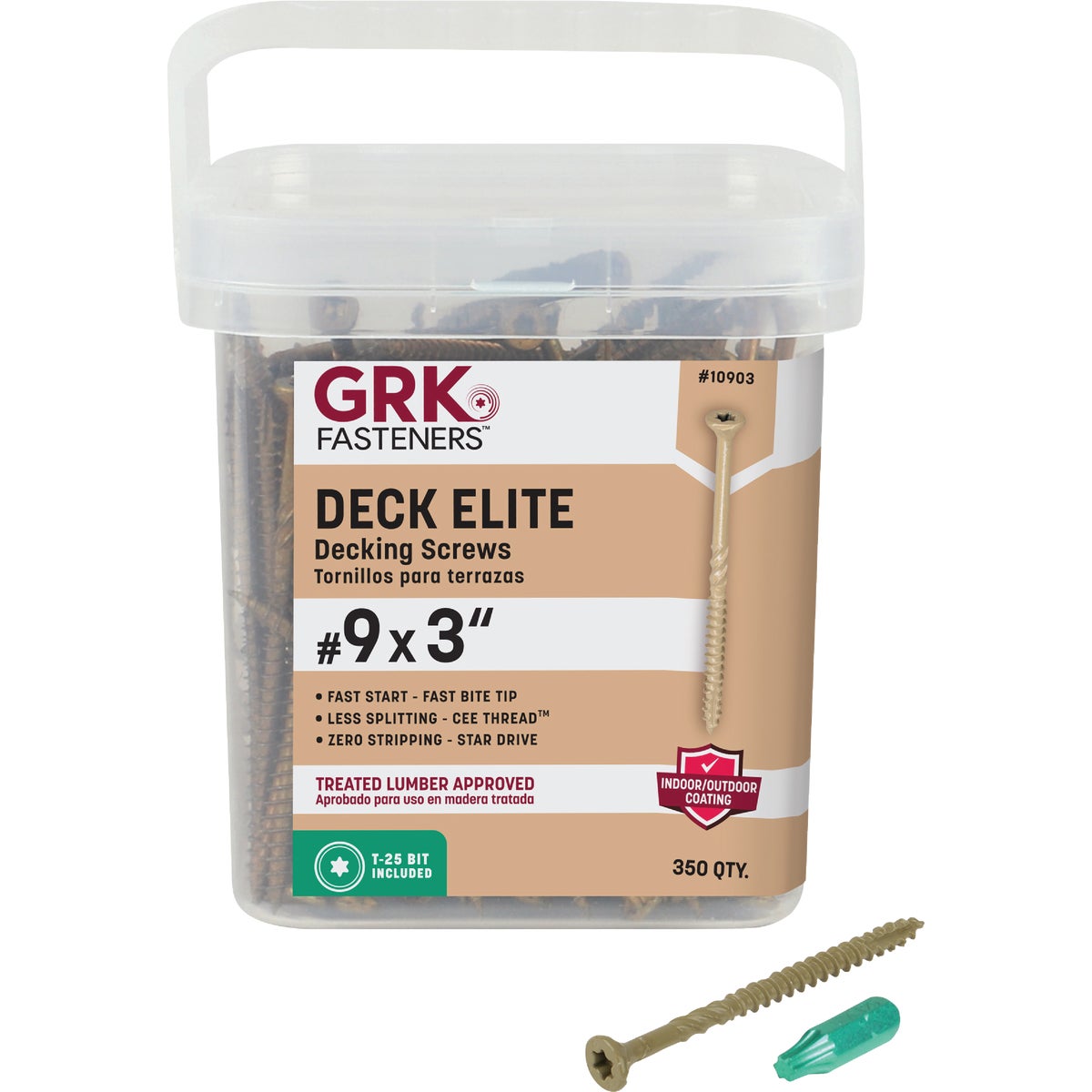 GRK Deck Elite #9 x 3 In. Star Drive Bugle-Head Deck Screw (350 Ct.)