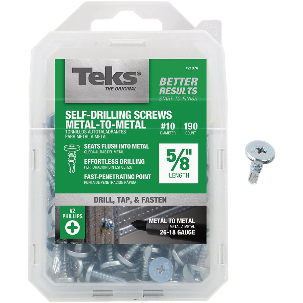 Teks #10 x 5/8 In. Pan Head Drill Point Metal to Metal Screw (190 Ct.)