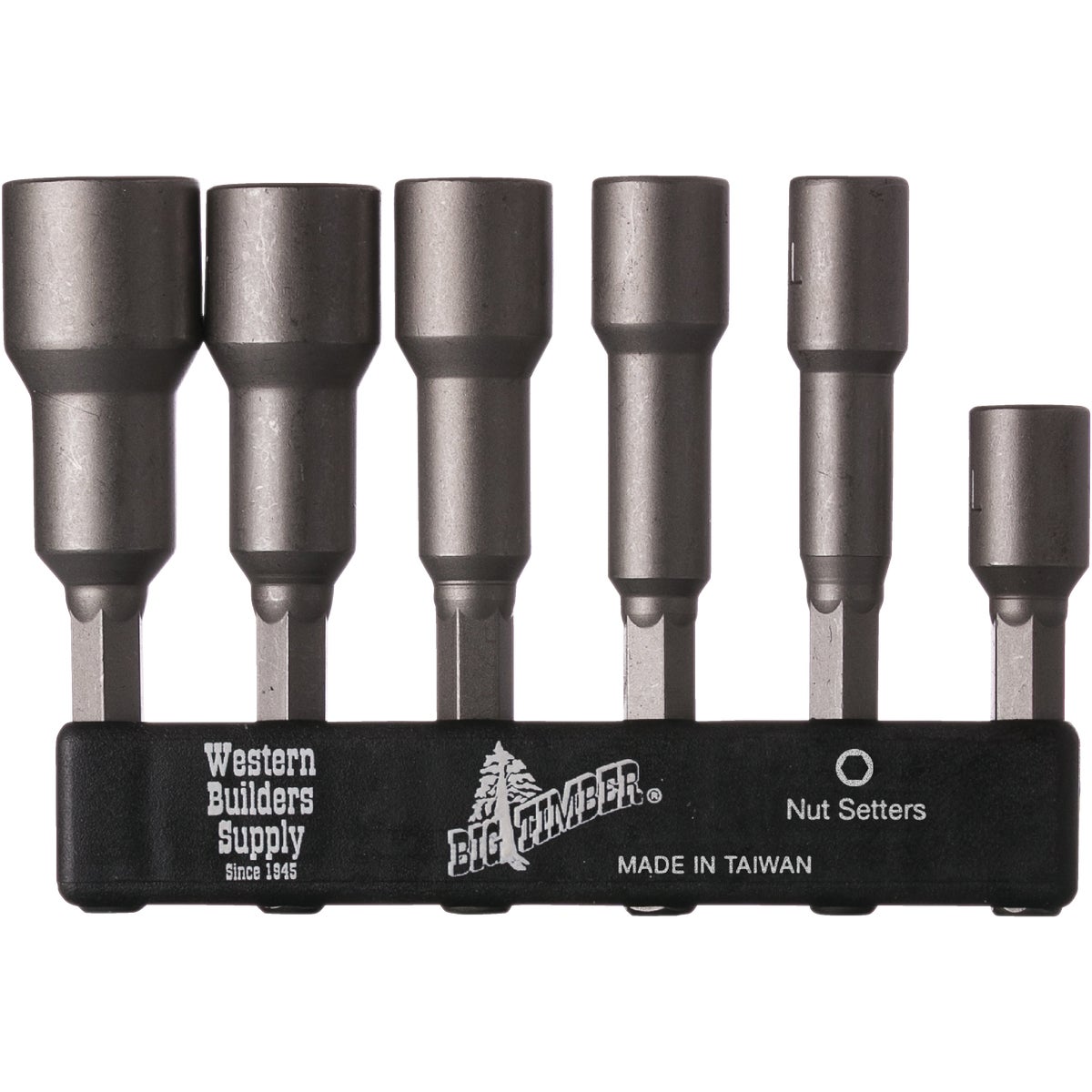 Big Timber 6-Piece Magnetic Nutsetter Bit Set, Bulk