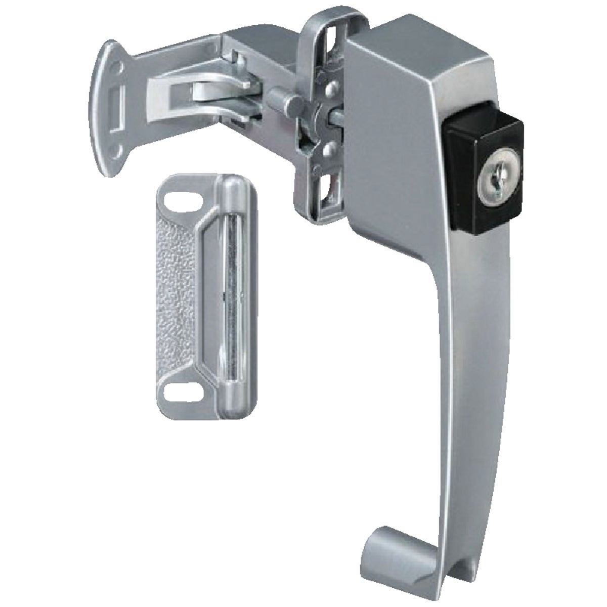 National Silver Keyed Push Button Latch