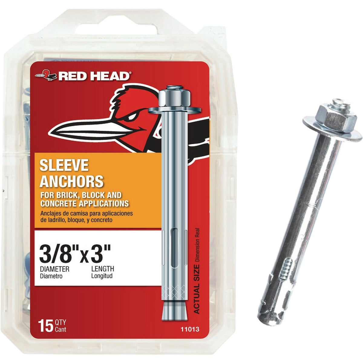 Red Head 3/8 In. x 3 In. Hex Sleeve Anchor (15-Count)