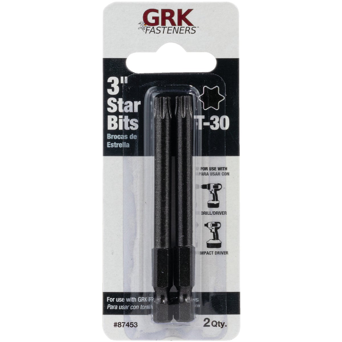 GRK 3 In. T30 Star Drive Impact Screwdriver Bit (2 Ct.)