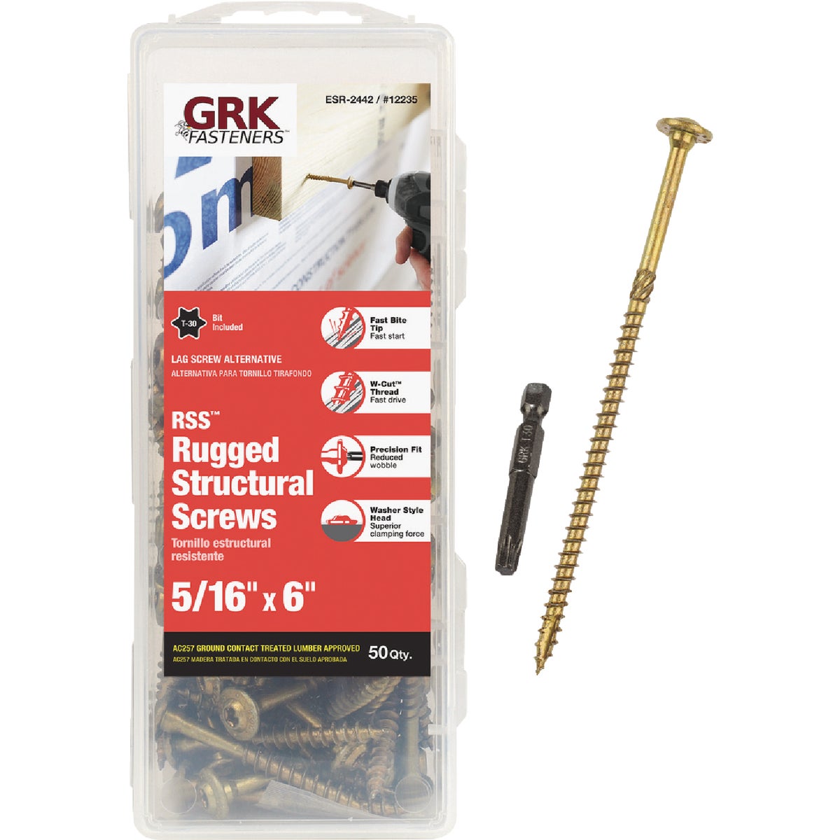 GRK RSS Rugged 5/16 In. x 6 In. Star Drive Washer-Head Structure Screw (50 Ct.)