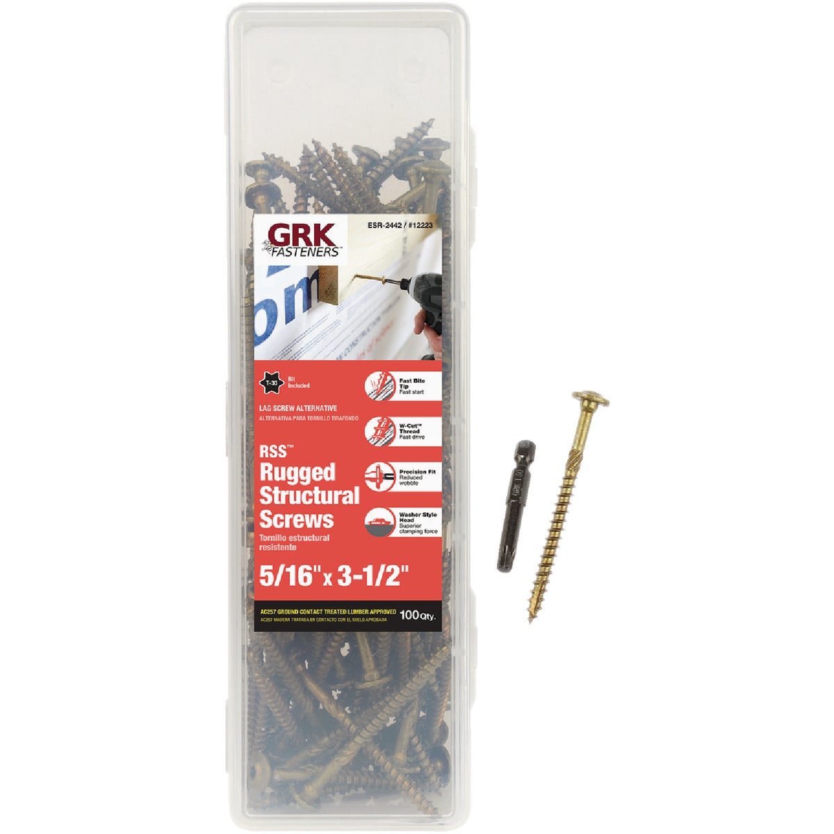 GRK RSS Rugged 5/16 In. x 3-1/2 In. Star Drive Washer-Head Structure Screw (100 Ct.)