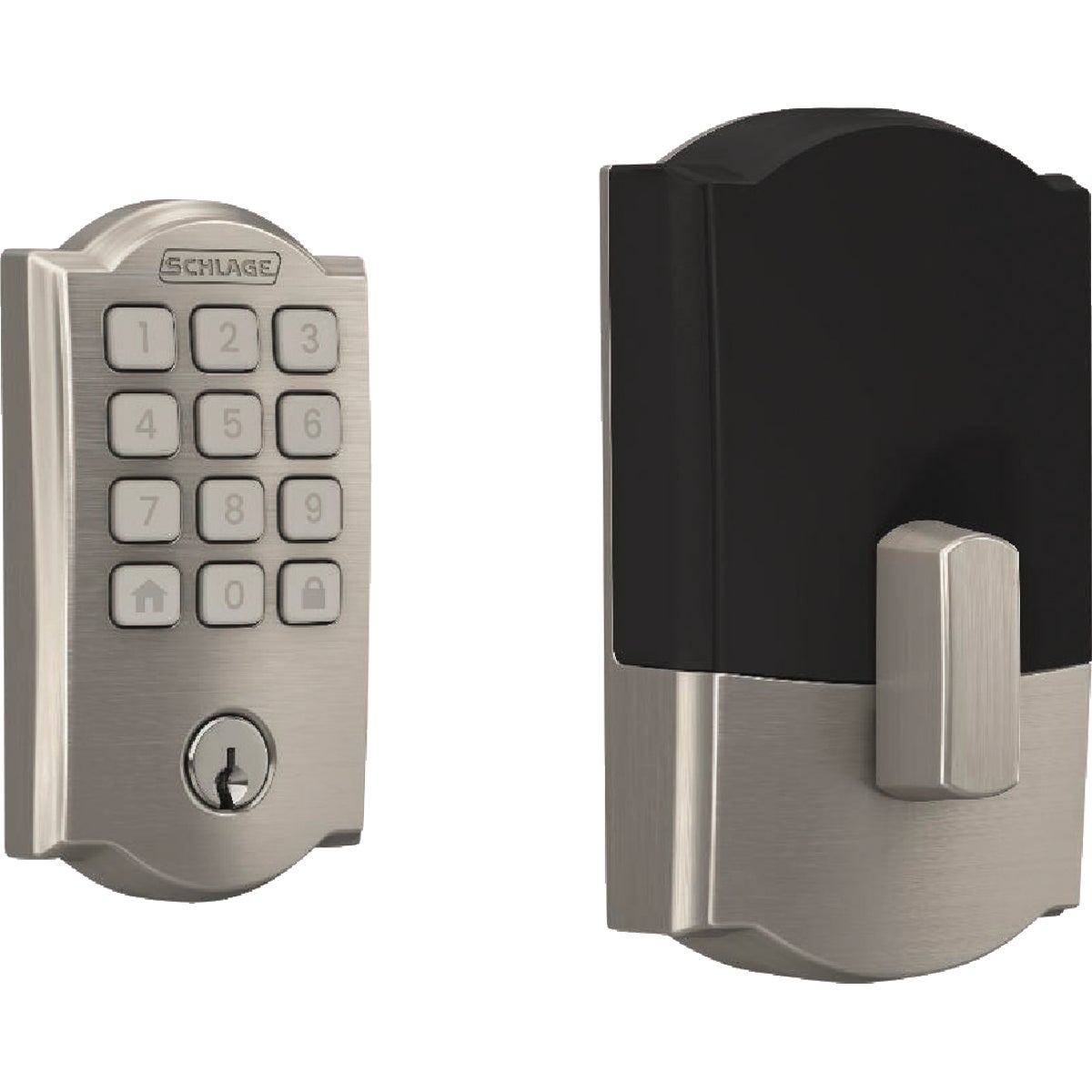 Schlage Arrive Camelot Satin Nickel Smart WiFi Deadbolt