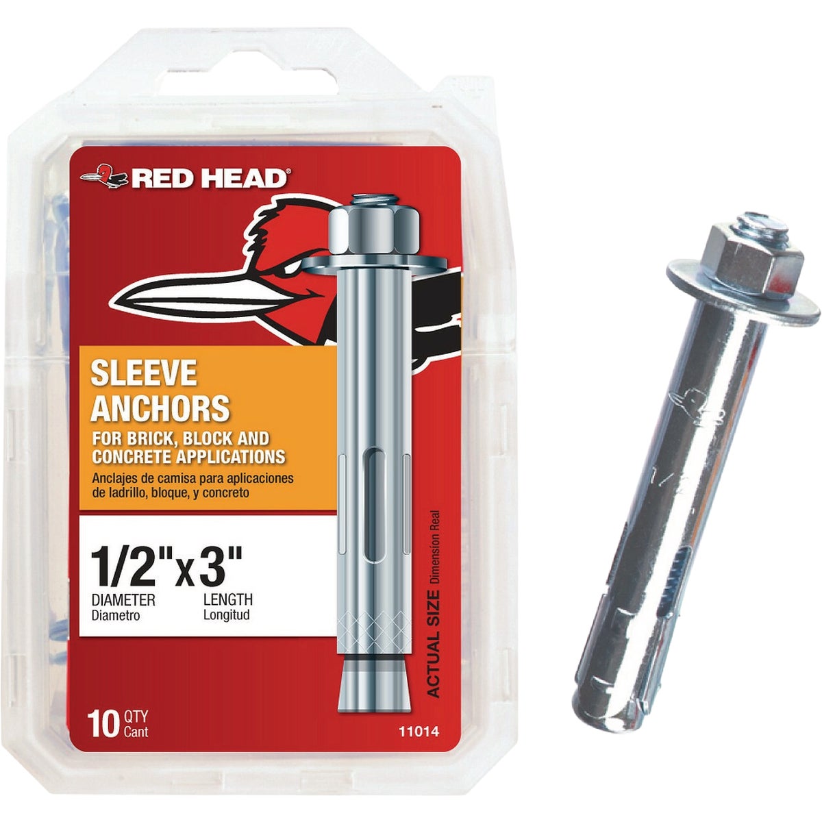 Red Head 1/2 In. x 3 In. Hex Sleeve Anchor (10-Count)