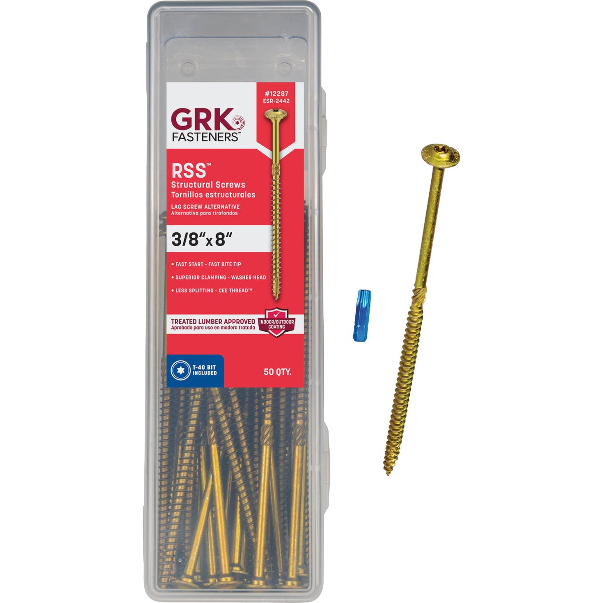 GRK RSS Rugged 3/8 In. x 8 In. Star Drive Washer-Head Structure Screw (50 Ct.)