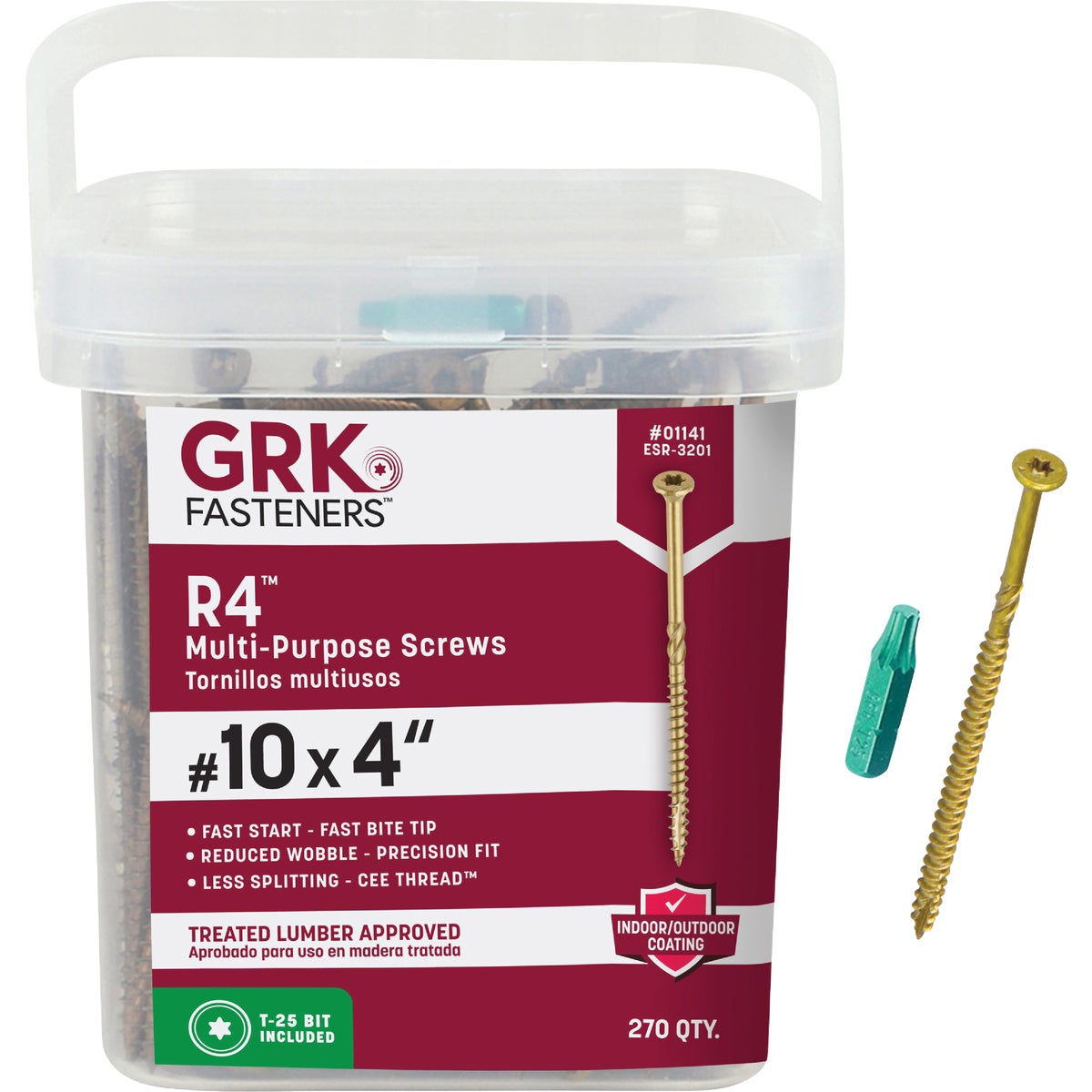 GRK R4 #10 x 4 In. Star Drive Multi-Purpose Wood Screw (270 Ct.)