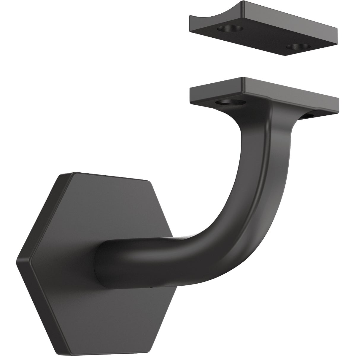 National Hardware 3 In. Matte Black Powell Handrail Bracket