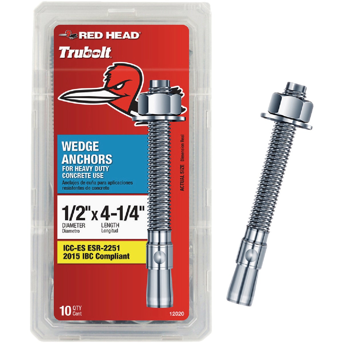 Red Head 1/2 In. x 4-1/4 In. Concrete Wedge Anchor (10 Ct.)