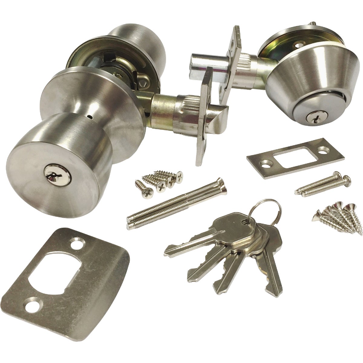 US Hardware Satin Mobile Home Entry Lockset
