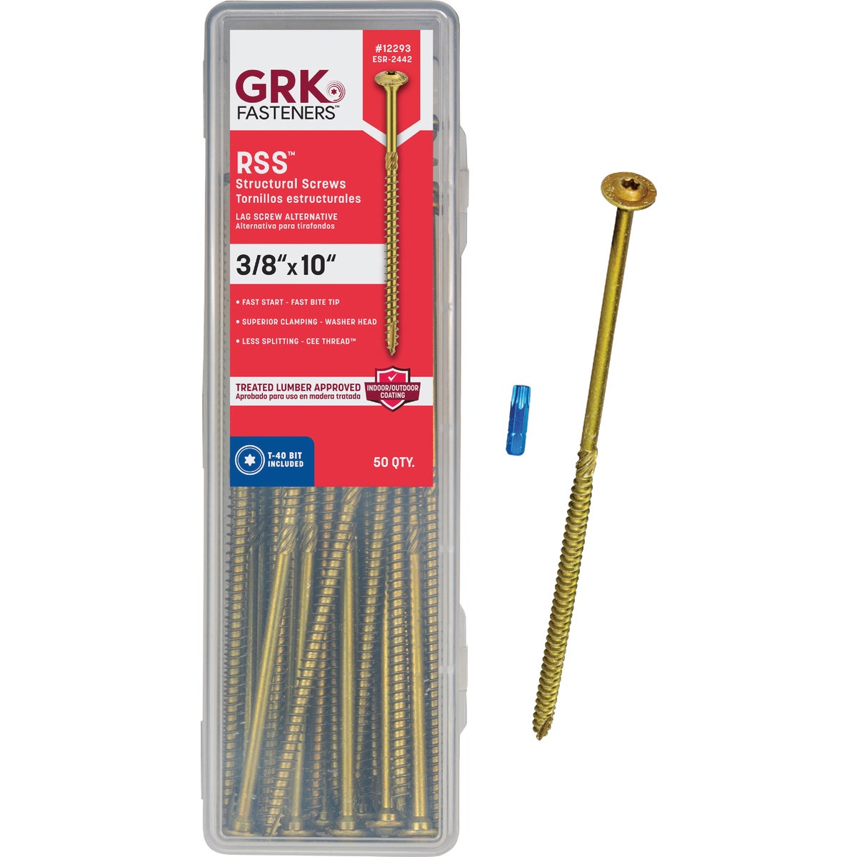 GRK RSS Rugged 3/8 In. x 10 In. Star Drive Washer-Head Structure Screw (50 Ct.)