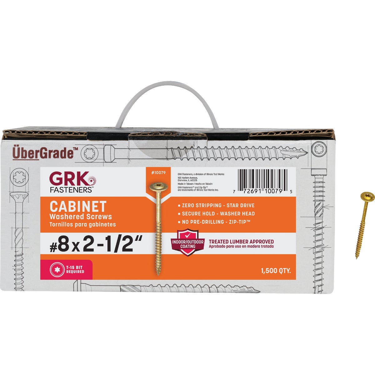 GRK #8 x 2-1/2 In. Star Drive Cabinet Screw (1500 Ct.)