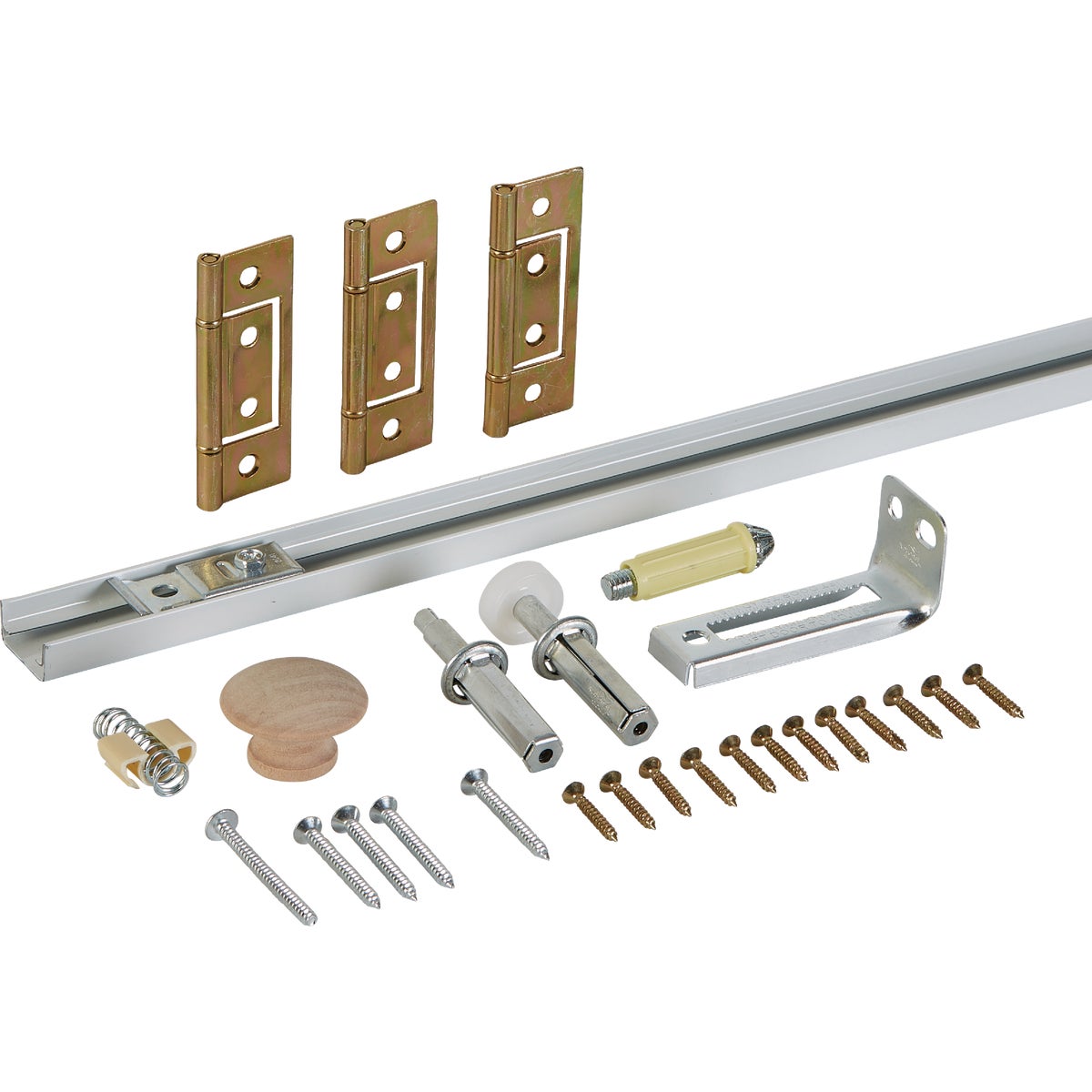 National Hardware 36 In. White Folding Door Hardware Set