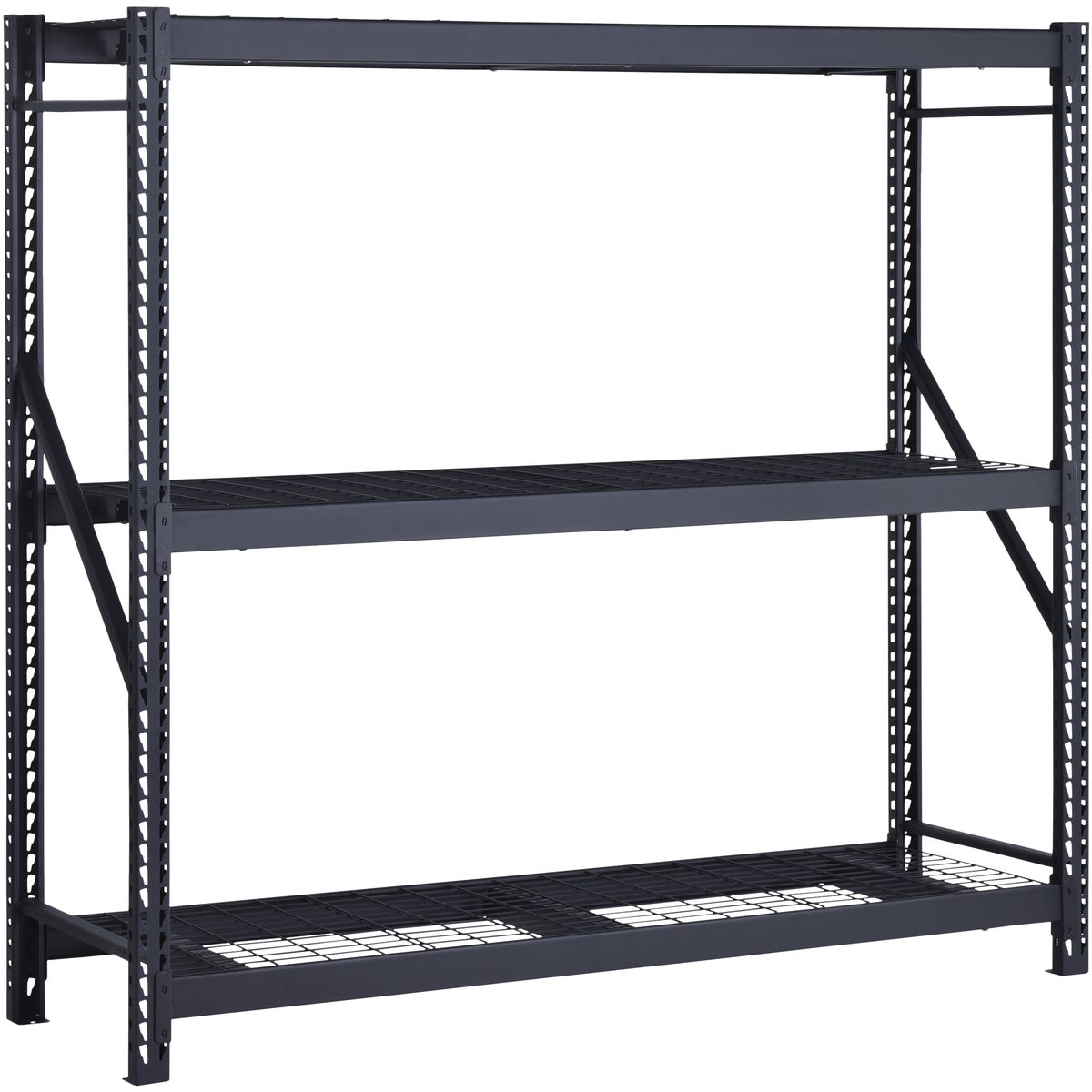 Muscle Rack 77 In. W x 24 In. D x 72 In. H In. 3-Tier Black Steel Welded Rack