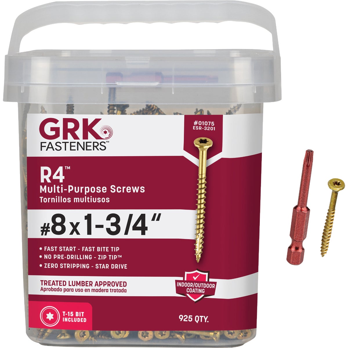 GRK R4 #8 x 1-3/4 In. Star Drive Multi-Purpose Wood Screw (925 Ct.)