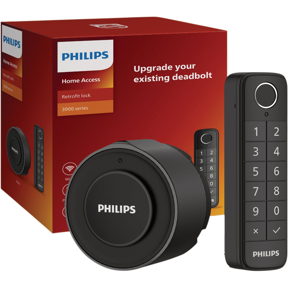 Philips Retrofit Electronic Deadbolt Lock, Black