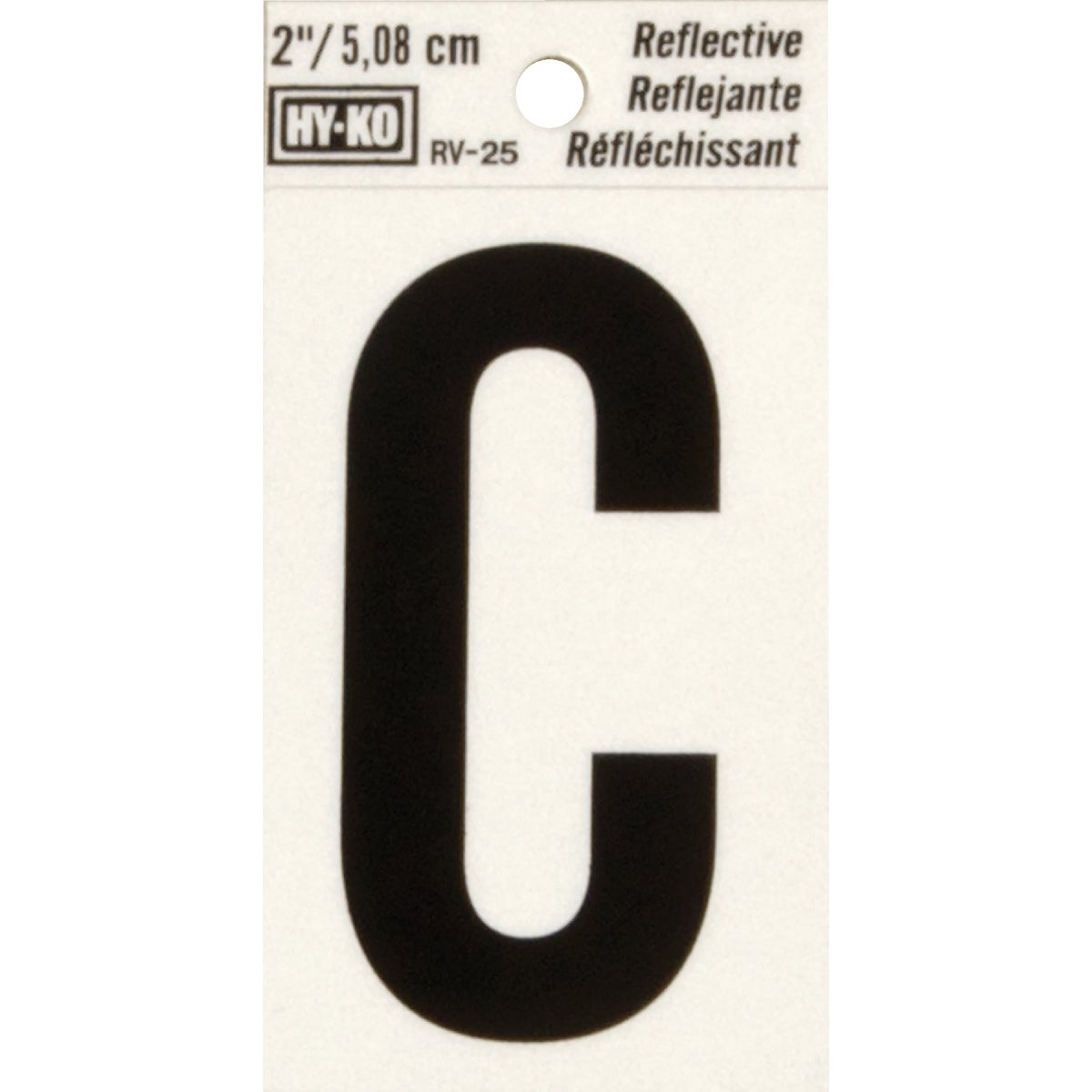 Hy-Ko Vinyl 2 In. Reflective Adhesive Letter, C