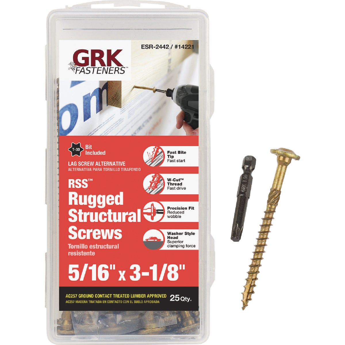 GRK RSS Rugged 5/16 In. x 3-1/8 In. Star Drive Washer-Head Structure Screw (25 Ct.)