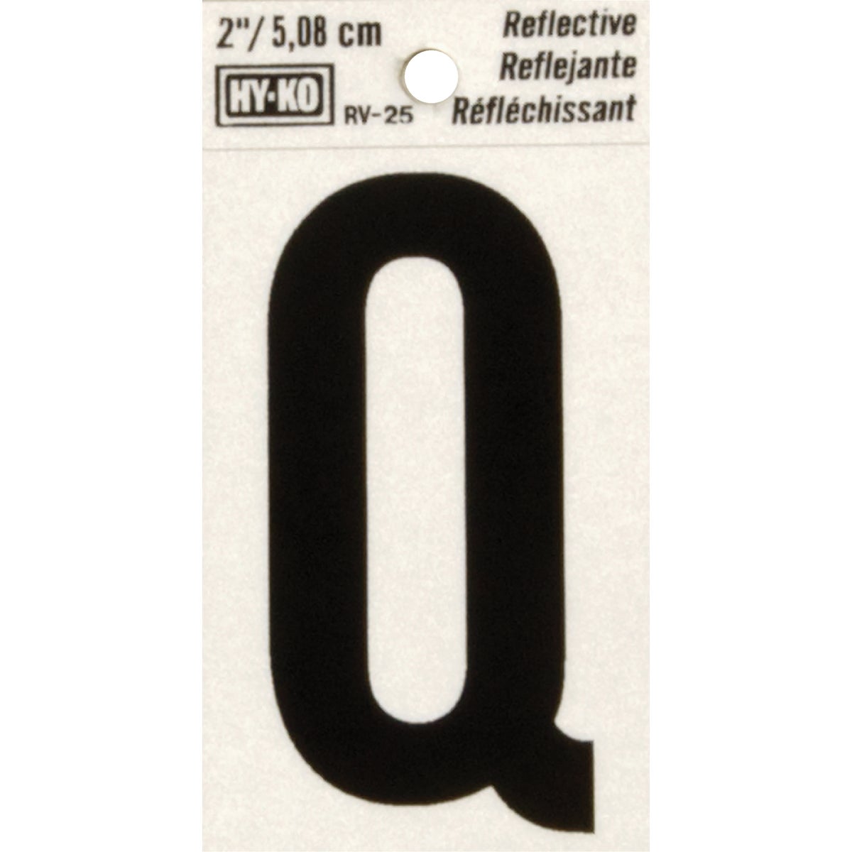Hy-Ko Vinyl 2 In. Reflective Adhesive Letter, Q