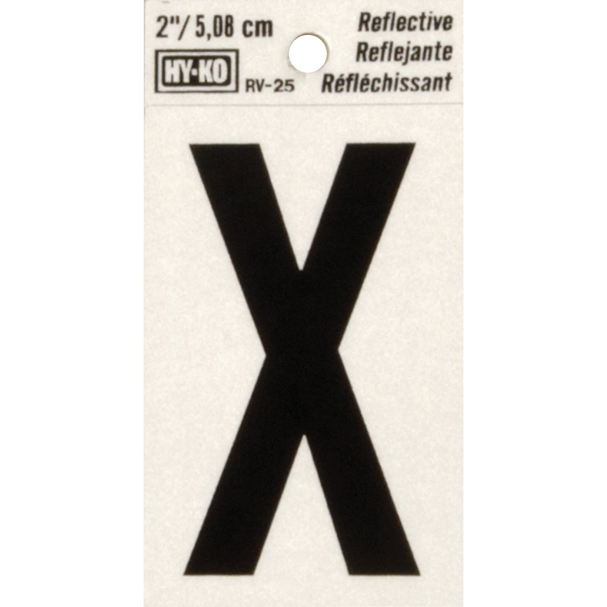 Hy-Ko Vinyl 2 In. Reflective Adhesive Letter, X