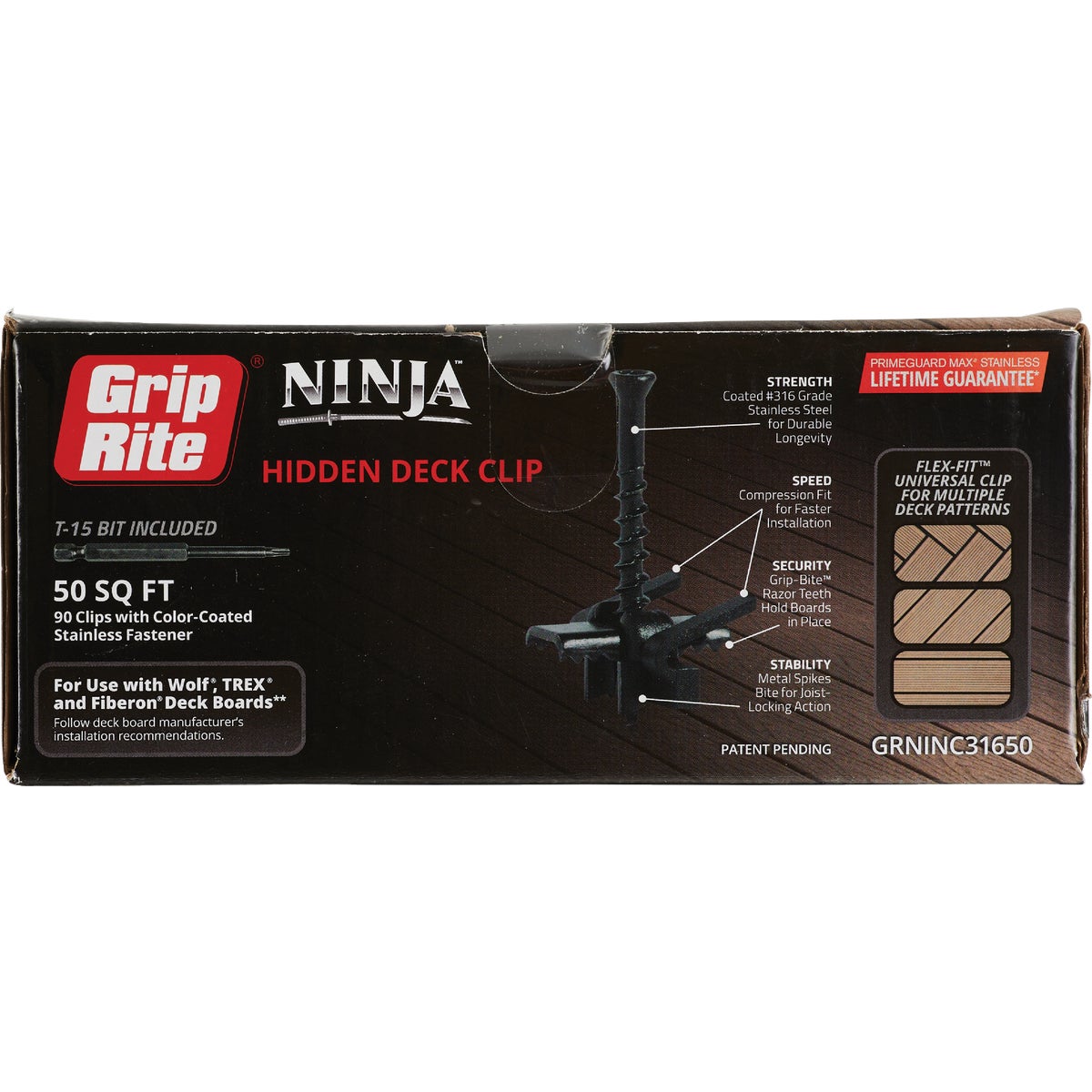 Grip Rite Ninja 50 Sq. Ft. Hidden Deck Clip