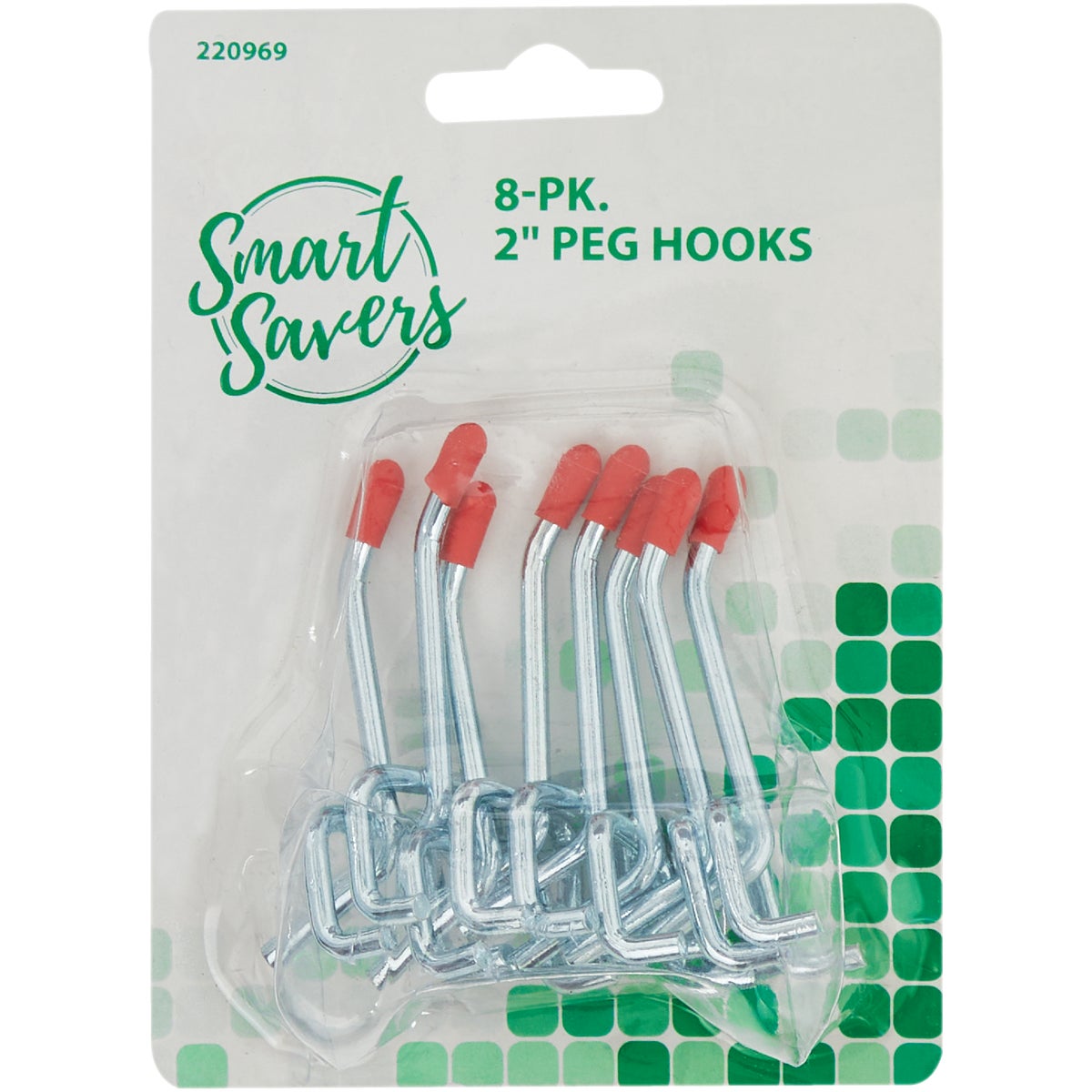 Smart Savers 2 In. Angled Pegboard Hook (8-Count)