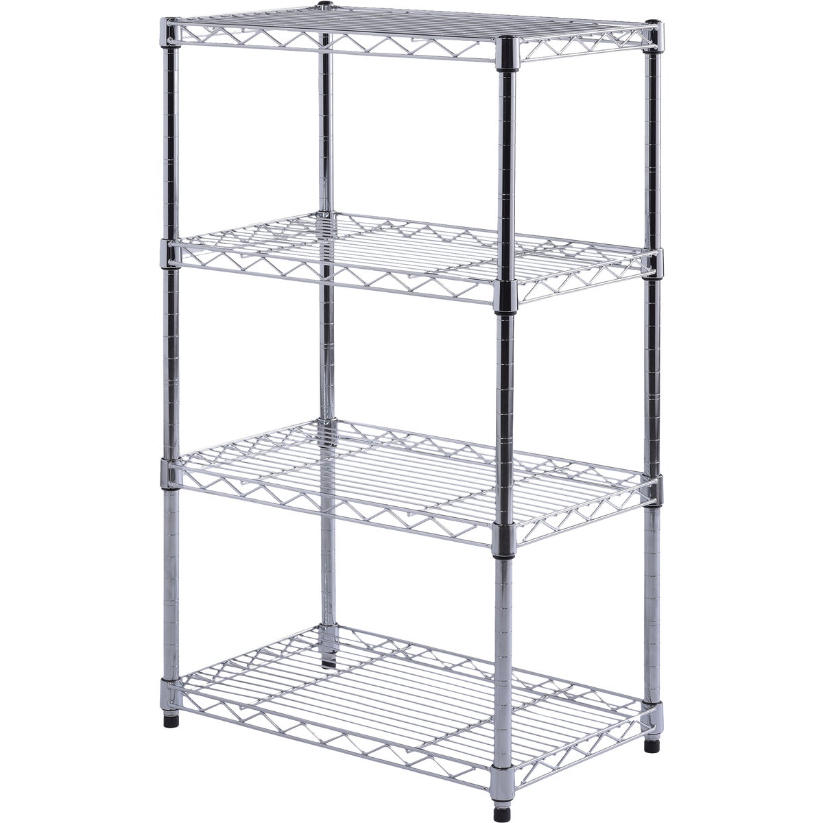 Muscle Rack 20 In. W x 12 In. D x 32 In. H 4-Tier Chrome Wire Shelving Unit