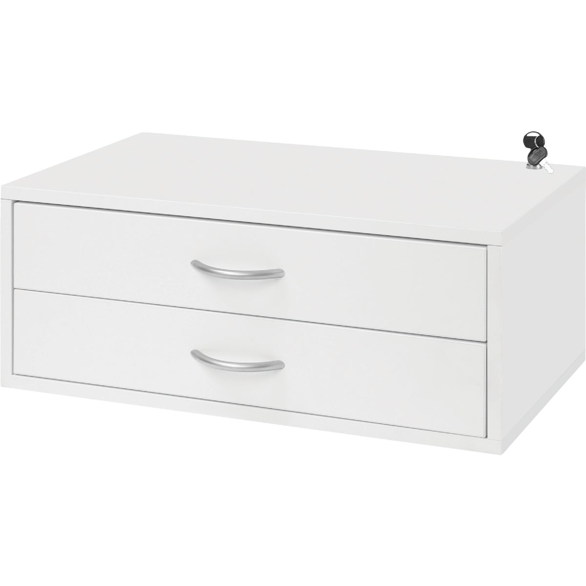 FreedomRail Double Hung 2-Drawer White Organization Box