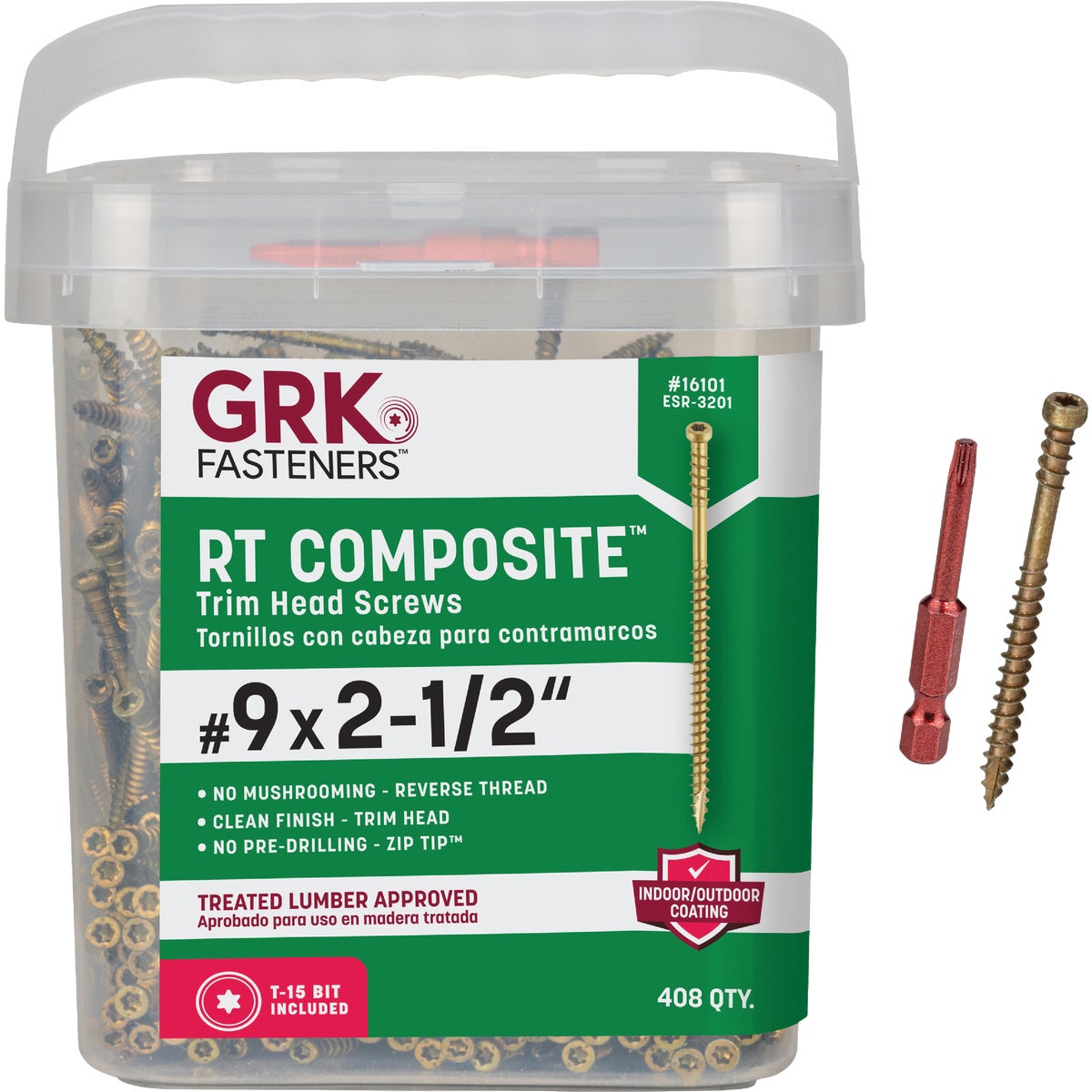 GRK RT #9 x 2-1/2 In. Star Drive Composite Screw (408 Ct.)