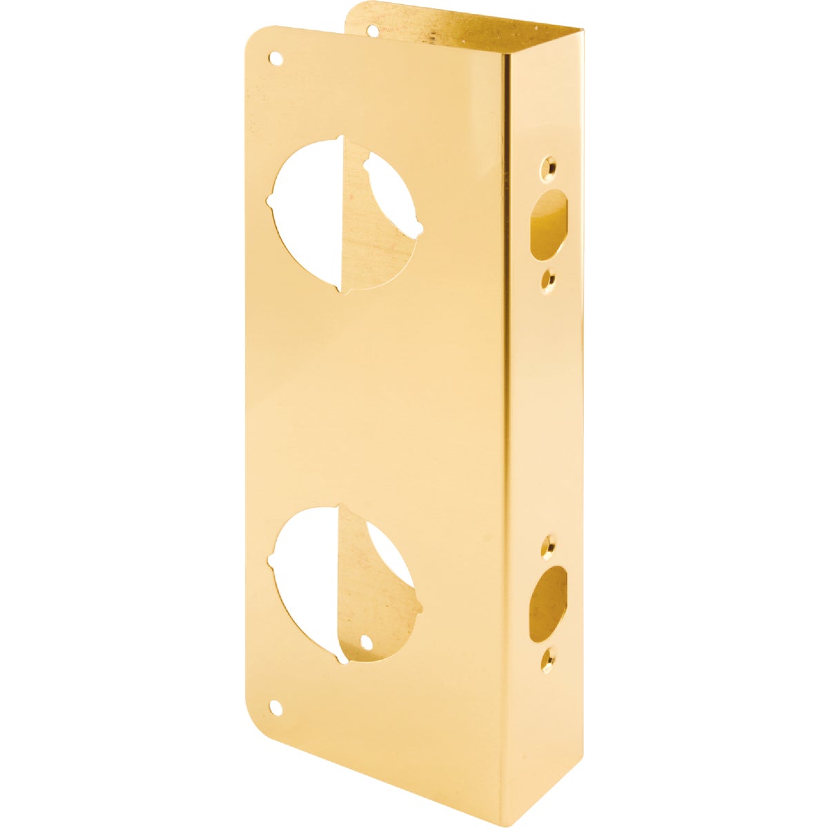 Defender Security 10-7/8 In. Double Hole Brass Combo Lock & Door Reinforcer