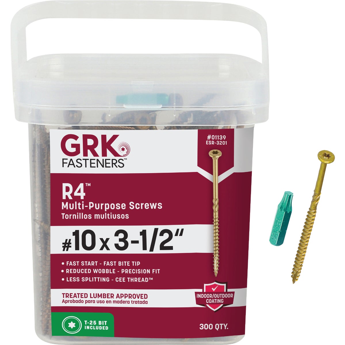 GRK R4 #10 x 3-1/2 In. Star Drive Multi-Purpose Wood Screw (300 Ct.)