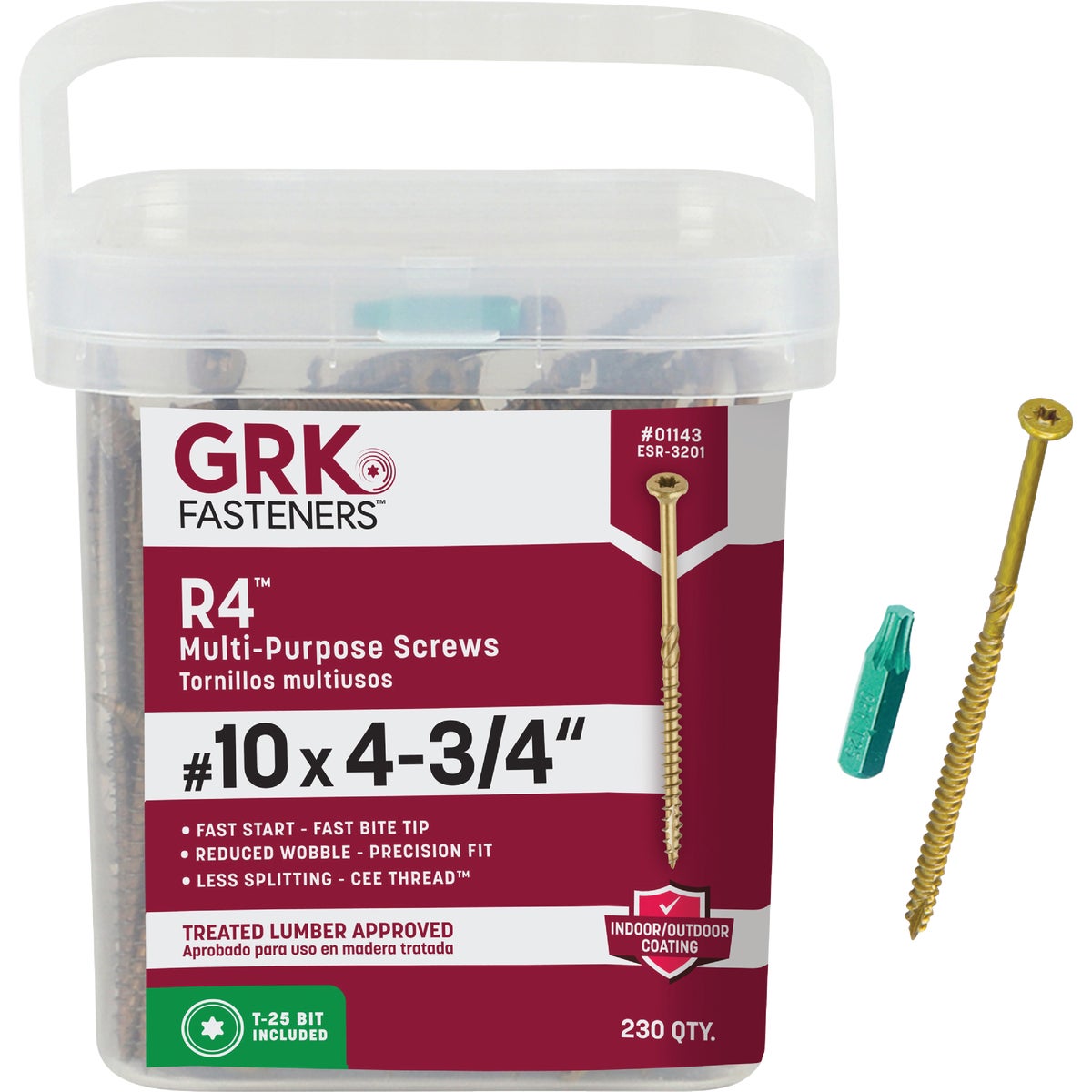 GRK R4 #10 x 4-3/4 In. Star Drive Multi-Purpose Wood Screw (230 Ct.)