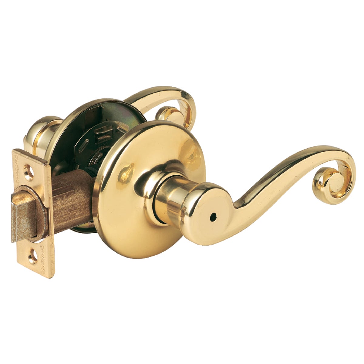Kwikset Signature Series Polished Brass Lido Privacy Door Lever 