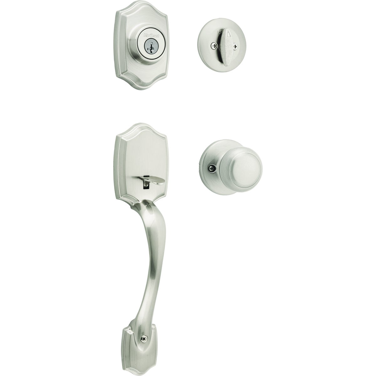 Kwikset SmartKey Venetian Bronze Belleview Entry Door Handleset with Cove Knob