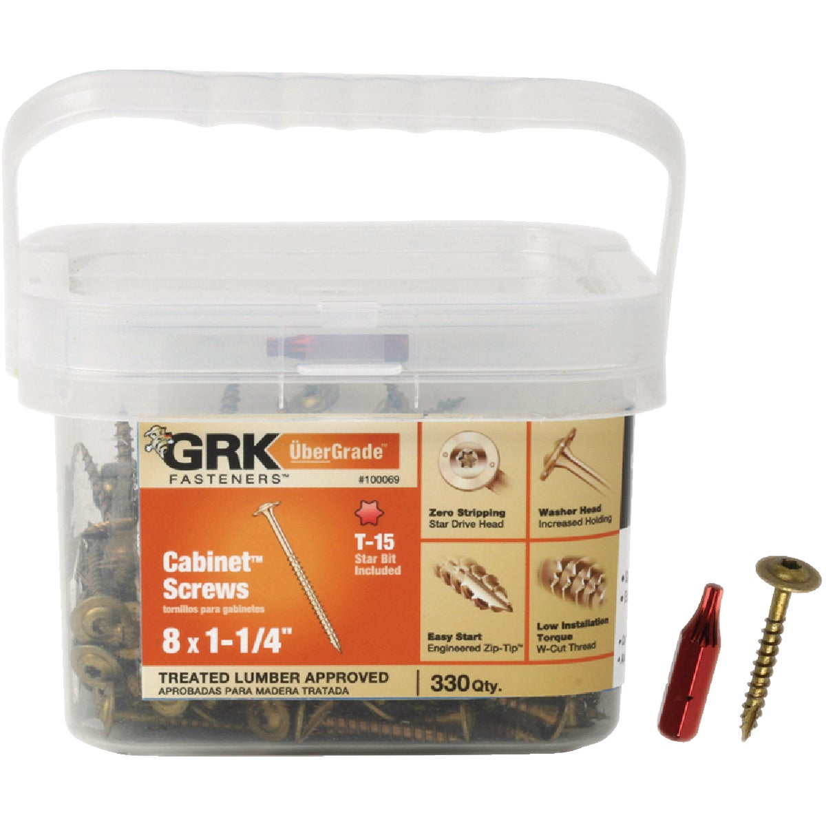 GRK #8 x 1-1/4 In. Star Drive Cabinet Screw (330 Ct.)