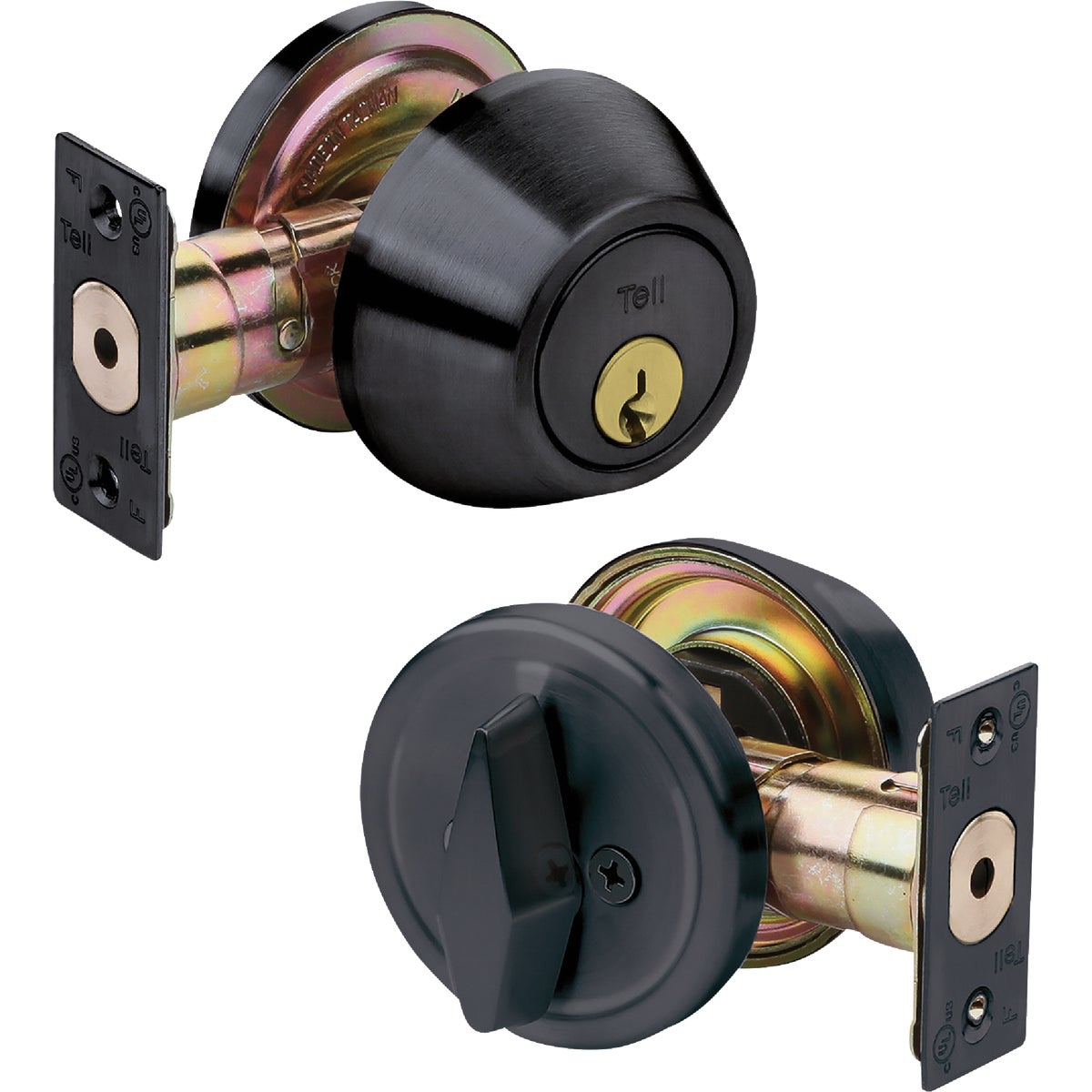 Tell Commercial Matte Black Single Cylinder Deadbolt